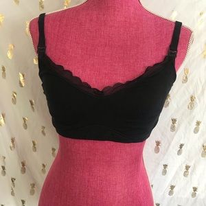 Black and lace nursing bra
